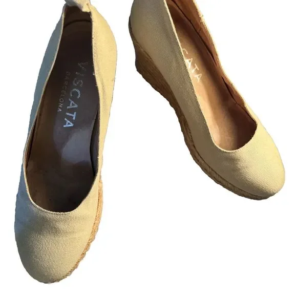 viscata | Shoes | Viscata Barcelona Roses Wedges Beige Tan  display picture 1